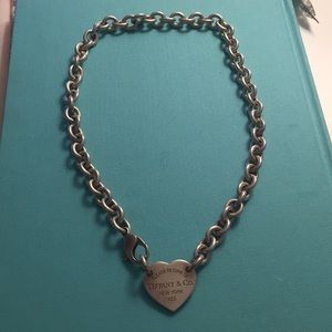 Tiffany & Co. heart chain link silver necklace